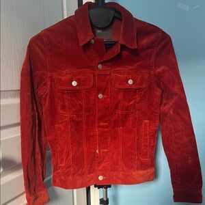 Red Lightweight Trucker Jacket with Classic Style